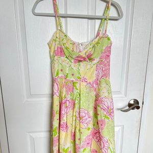 VINTAGE Lilly Pulitzer, yellow pink green white dress